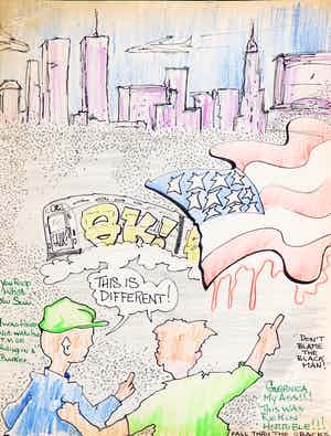 QUIK (Lin Felton) - Kleurpotlood, Don't blame the black man verkocht voor € 150!