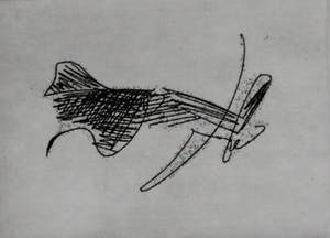Willem Hussem - Abstracte compositie, droge naald ets - 1982 kopen? Bied vanaf 50!