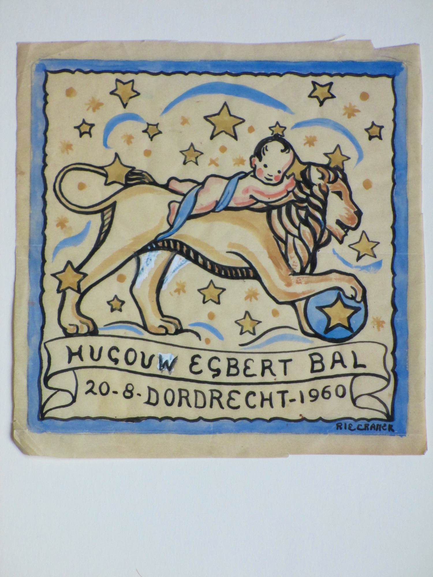 Rie Cramer - Geboortetekening - Gemengde techniek kopen? Bied vanaf 120!