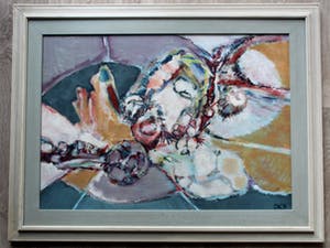 Kees Okx - olieverf op doek: compositie kopen? Bied vanaf 299!