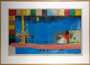 Theo Koster - Zeefdruk, Nightfall - Ingelijst (Zeer groot) verkocht voor € 40!