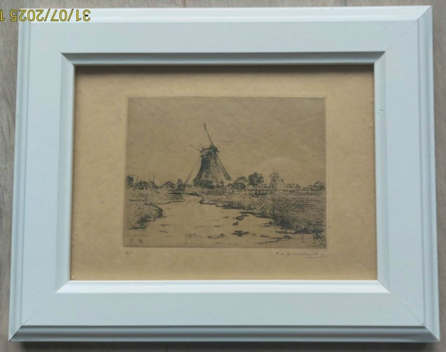 Frederika Broeksmit - ets 6 Molenlandschap verkocht voor € 48!