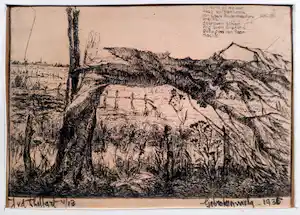Jan van den Thillart - ets - Gebroken Wilg 4/13 uit 1935 vendu pour 75€ !