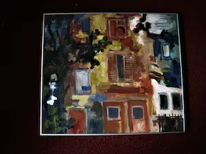 Jelle Hoogstra - Grote expressionistische Gouache "Huis bij invallende avond" 1990 - gesigneerd kopen? Bied vanaf 67!