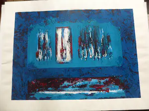 Mattie Schilders - Zeefdruk, titel. "Ochtendwandeling ". kopen? Bied vanaf 35!