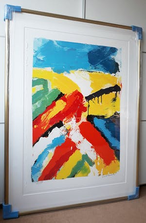 Jan Cremer - Red Mountain Red, zeefdruk (mooi ingelijst, zeer groot) kopen? Bied vanaf 295!
