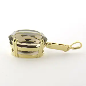 14k geelgouden hanger met kolossale rookkwarts kopen? Bied vanaf 480!