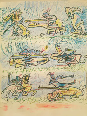 Roberto Matta - "Sketch for Don Q"- Origineel werk - gesigneerd - 40 x 27,5 cm incl lijst kopen? Bied vanaf 950!