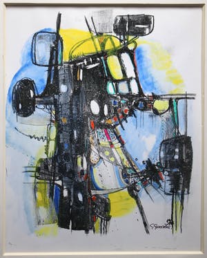 Gerard Grassere - Abstract, ingekleurde grafiek, 1/16, 55x47,5cm kopen? Bied vanaf 30!
