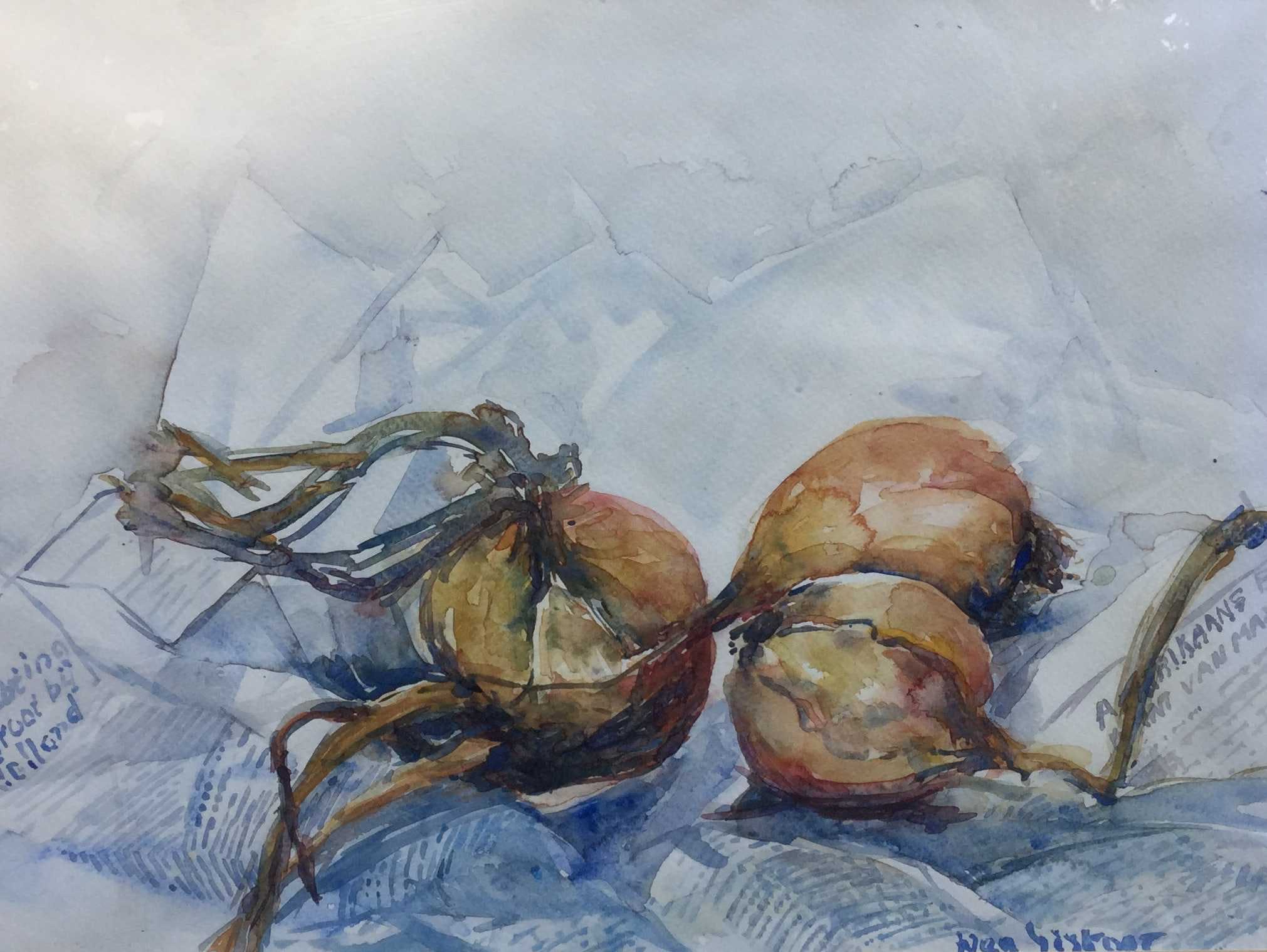 Niet of onleesbaar gesigneerd - C2324-12, Stilleven met uien kopen? Bied vanaf 1!