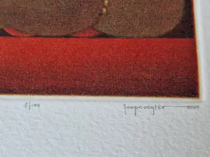 Joop Vegter - Fraaie kleine mezzotint "Perzik en kiwi's" - kleine oplage - potloodgesigneerd kopen? Bied vanaf 75!