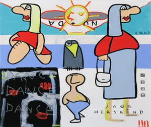 Jacob Herskind - Acryl op doek, Nu & da - Ingelijst kopen? Bied vanaf 1!