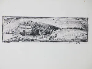 Wim Motz - Baggerwerk Kralingerhout - Pen/inkttekening kopen? Bied vanaf 1!