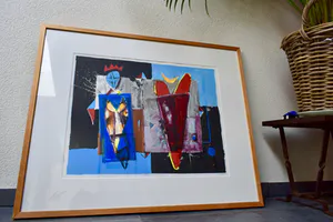 Cor de Jong - Zeefdruk - Verdeeld hart - Ingelijst kopen? Bied vanaf 75!