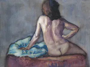 Paul van Eeden - Aquarel, Naakt op de rug gezien - Ingelijst kopen? Bied vanaf 1!