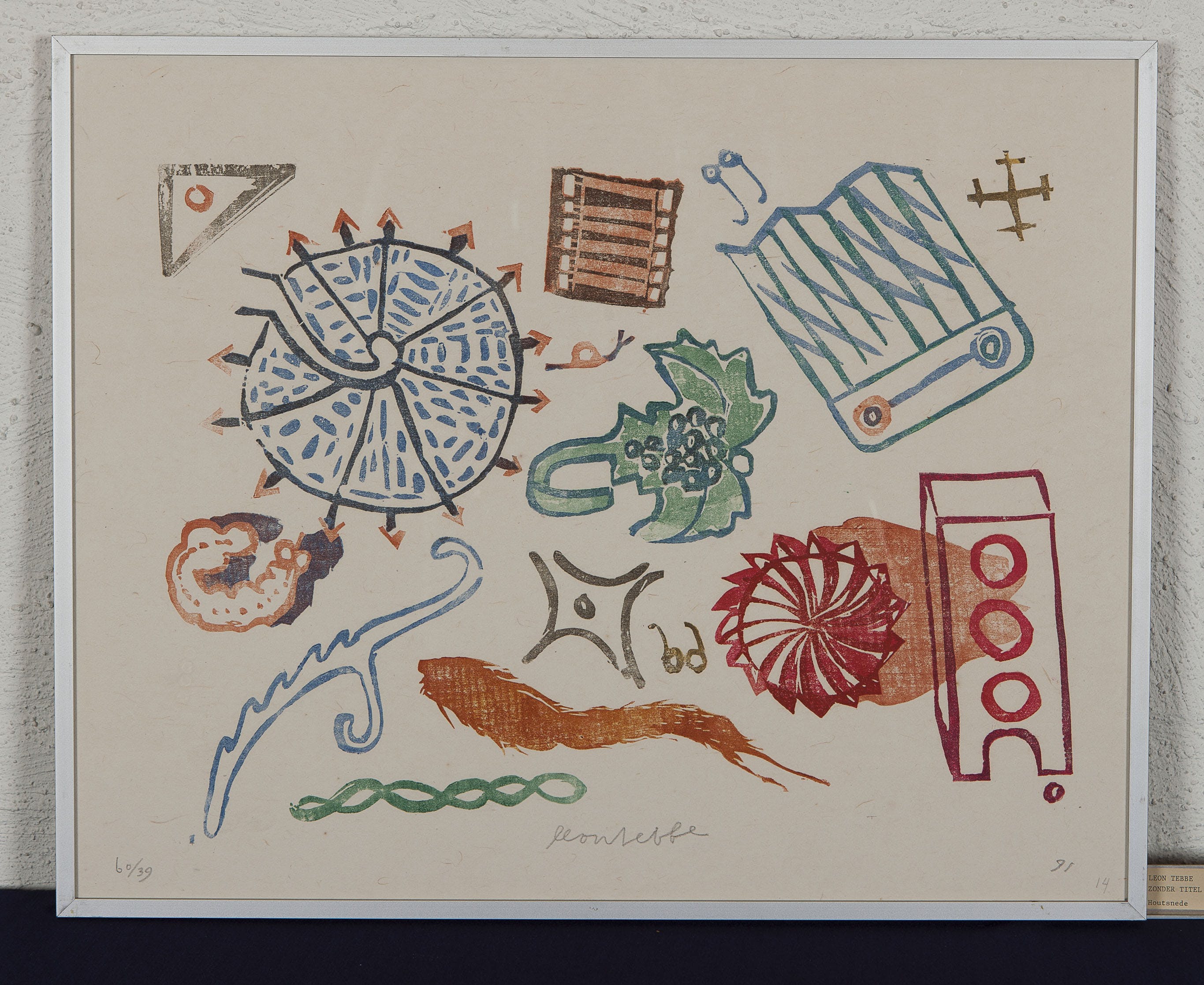 Leon Tebbe - Houtsnede op papier - gesigneerd m.o. - oplage 60/39 ex. - 1991 kopen? Bied vanaf 10!