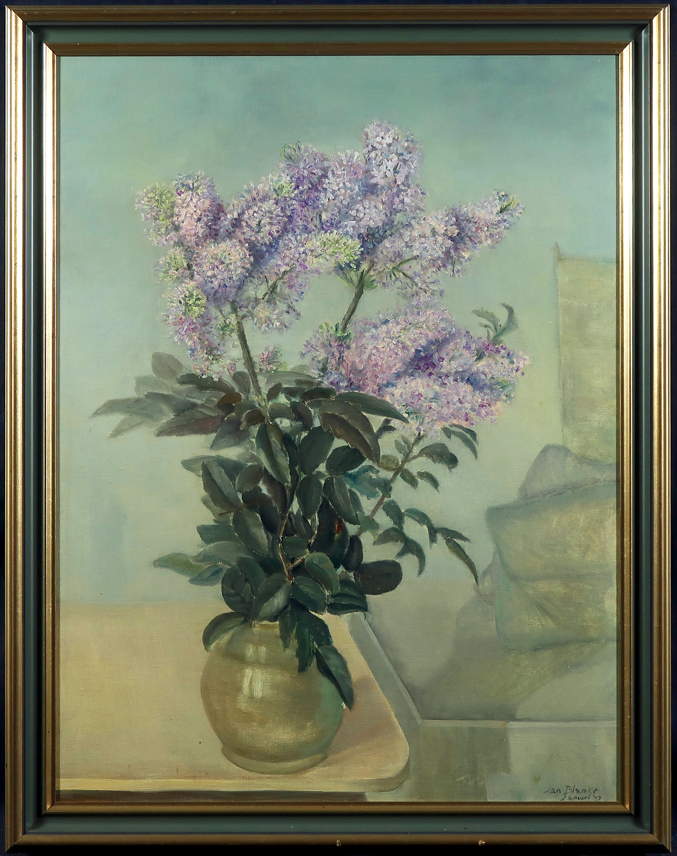 Johannes Marinus Blanke - Olieverf op doek, Bloemstilleven - Ingelijst kopen? Bied vanaf 1!