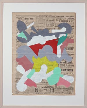 Henri Plaat - Gouache op krantenpapier, Zonder titel - Ingelijst kopen? Bied vanaf 150!