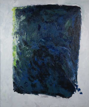 Franscz Witte - Acryl op doek, Wit-grijs met blauw-zwart vlak (Groot) kopen? Bied vanaf 150!
