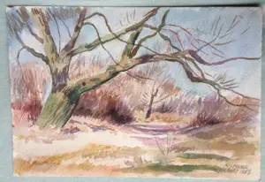 Han Krug - Aquarel "Kijfhoek" 1953 (Den Haag) kopen? Bied vanaf 30!
