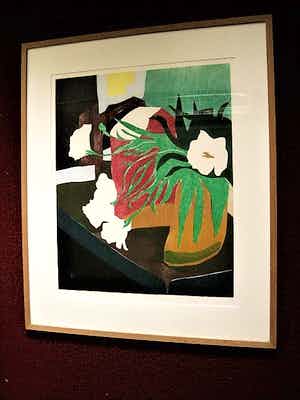 Vincent van Ojen - Grote expressionistische Zeefdruk - stilleven - 1999 - gesigneerd verkocht voor € 1!