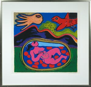 Corneille - Zeefdruk, Zonder titel - Ingelijst kopen? Bied vanaf 200!