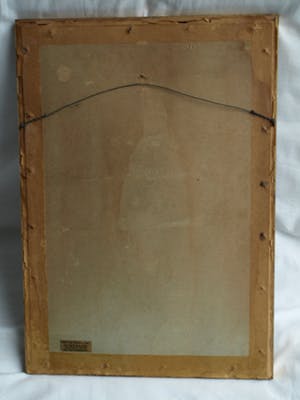 Niet of onleesbaar gesigneerd - Aquarel , “Vrouw wast haar voeten” - ingelijst kopen? Bied vanaf 1!