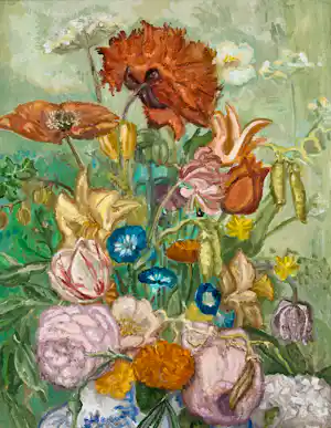 Tanja Koelemij - Bloemen in het groen verkocht voor € 190!