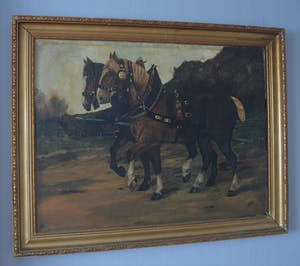 Niet of onleesbaar gesigneerd - Twee paarden. kopen? Bied vanaf 1!
