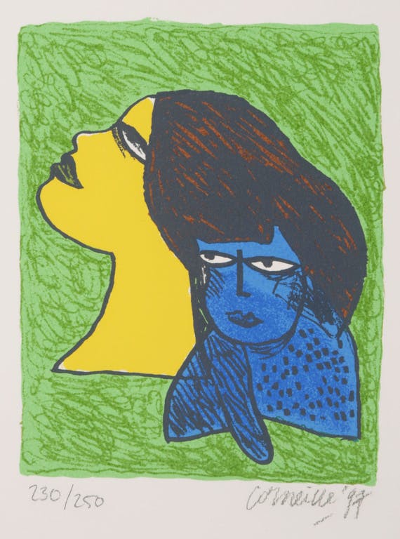 Corneille - Corneille: Zeefdruk, Femme au chat bleu kopen? Bied vanaf 60!