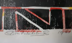 Niet of onleesbaar gesigneerd - Prachtige houtdruk uit 1961 : 'Meeuwen' kopen? Bied vanaf 1!
