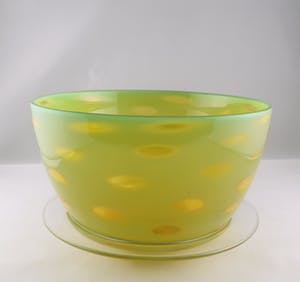 Winnie Teschmacher - Glas, Gevlekte unica kom kopen? Bied vanaf 1!