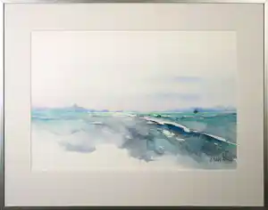 Ad Maas - Aquarel, Polderlandschap - Ingelijst verkauft für € 53!