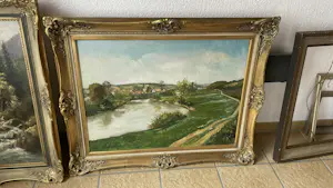 Oskar Keller - Flusschleife mit kleinem Dorf kopen? Bied vanaf 75!