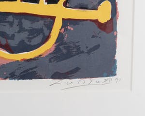 John Lie a Fo - Zeefdruk. Titel, "Blues" . kopen? Bied vanaf 35!