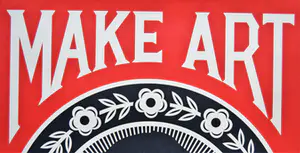 Buy Shepard Fairey - MAKE ART NOT WAR - gesigneerd? Bid from 1!