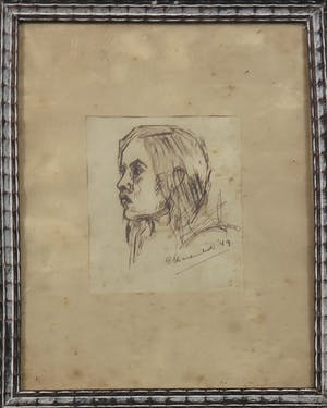 Pieter Haan - Pentekening, Figuren - Ingelijst kopen? Bied vanaf 1!
