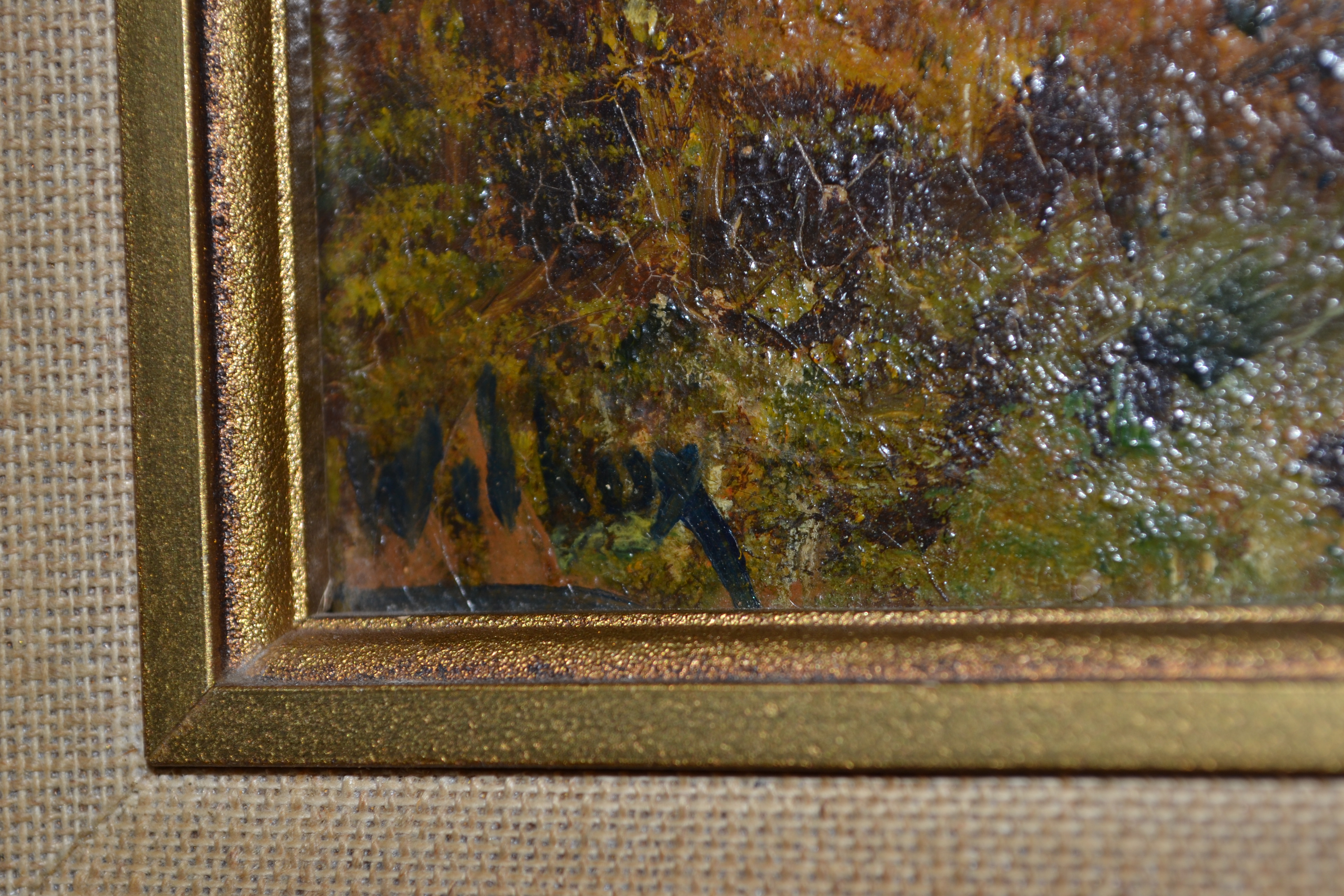 Niet of onleesbaar gesigneerd - Boslandschap met beekje - Olieverf op doek. kopen? Bied vanaf 1!