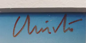 Christo - Twee gesigneerde kunstkaarten - Running Fence (Volz foto's) - Ingelijst kopen? Bied vanaf 125!