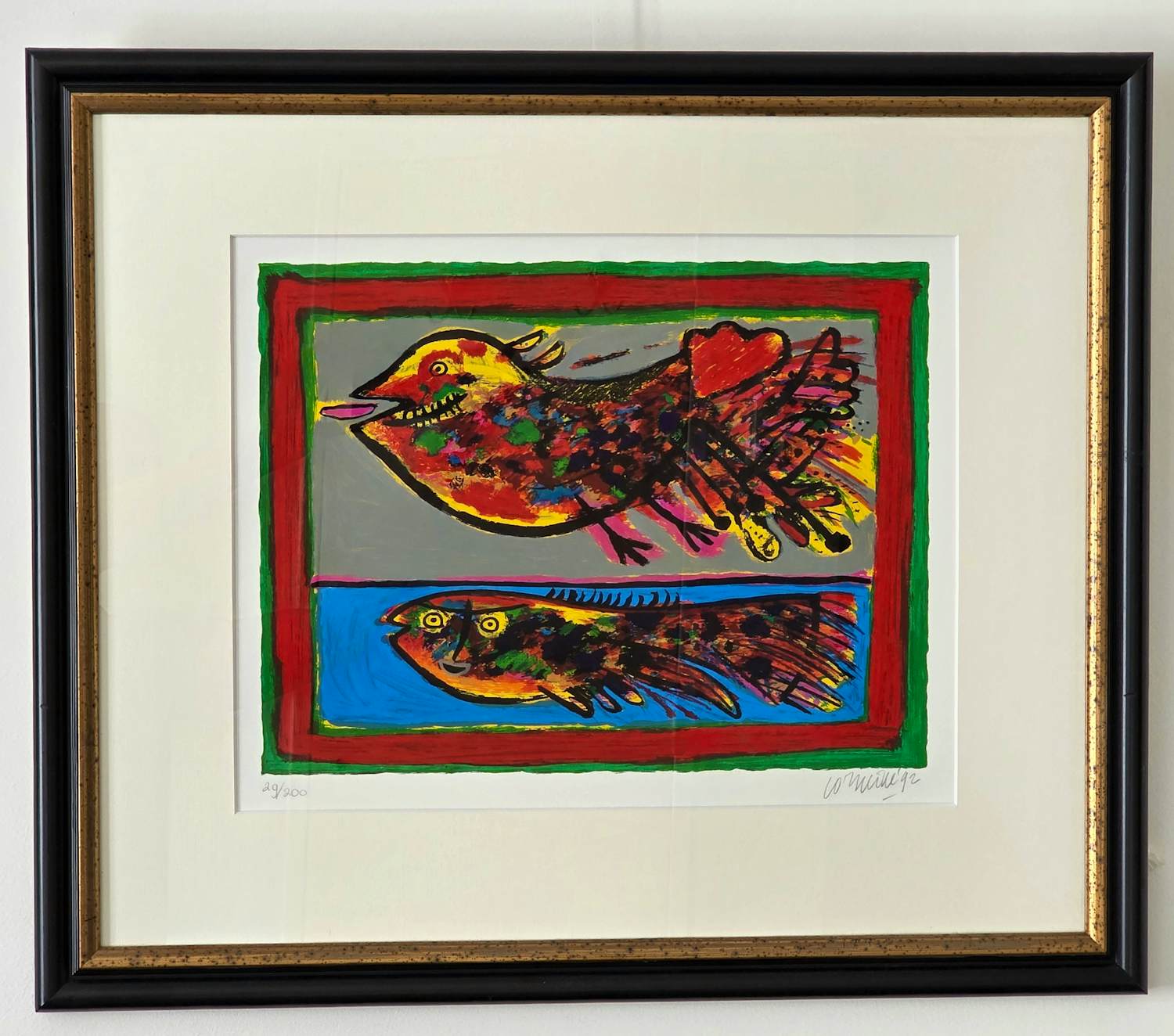 Corneille - Vis & Vogel - Gesigneerd - 1992 kopen? Bied vanaf 600!