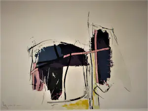 Arty Grimm - Grote abstracte zeefdruk uit de serie 4 seizoenen "Herfst" - mooi ingelijst kopen? Bied vanaf 37!