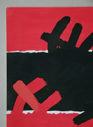 Giuseppe Capogrossi - Surface rouge et noire - Pochoir - 1957 kopen? Bied vanaf 60!