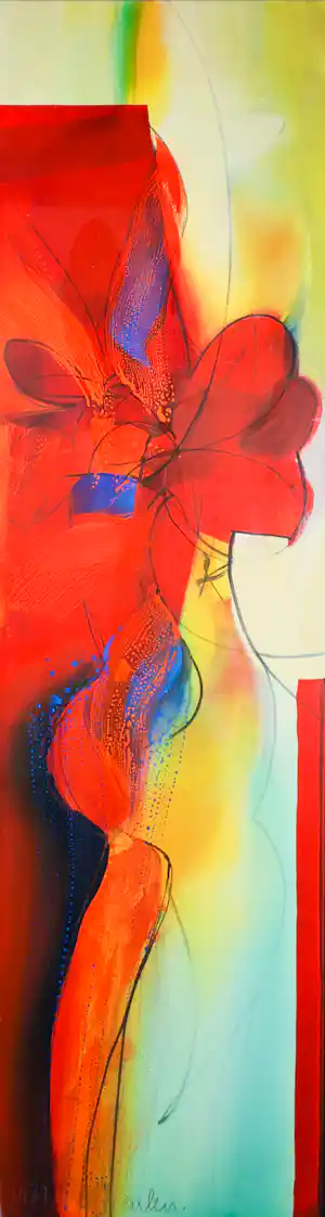 Pieter Vermeulen - Acryl op doek, 'Een glimp rood' (zeer groot) verkauft für € 170!