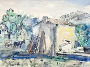 Chris de Moor - Ezel bij een boerenschuur verkocht voor € 50!