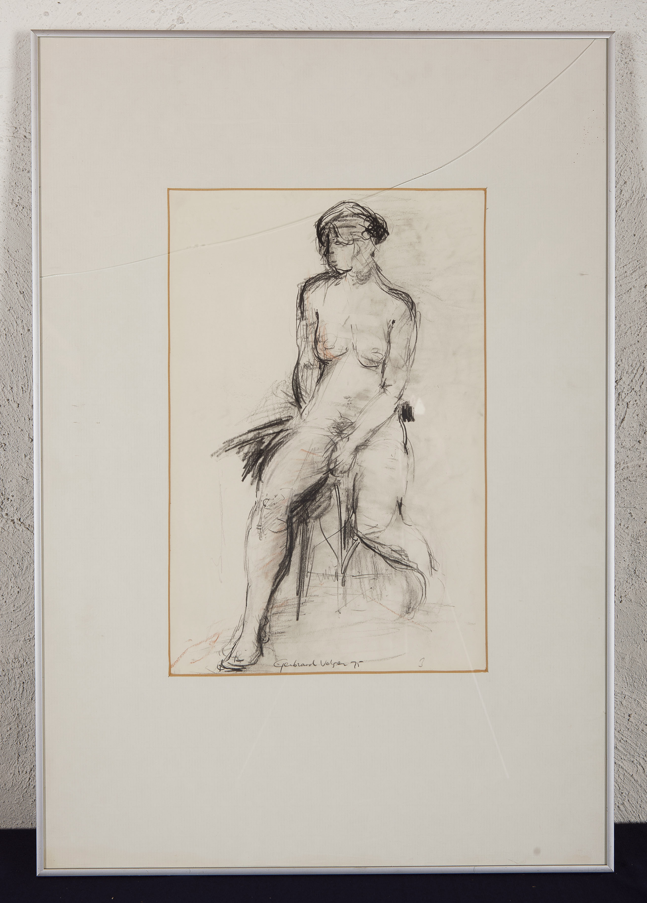 Gerbrand Volger - Naaktstudie 3 - 1975 - Pastelkrijt op papier - gesigneerd m.o. - BKR Amsterdam kopen? Bied vanaf 10!