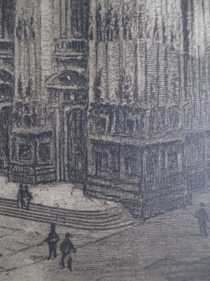 Niet of onleesbaar gesigneerd - Ets dom Milaan, gesigneerd kopen? Bied vanaf 1!