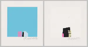 Bodo Schramm - 2x Lufthansa kunst Bodo Schramm – Geometrische Composities | GRATIS VERZENDING kopen? Bied vanaf 30!