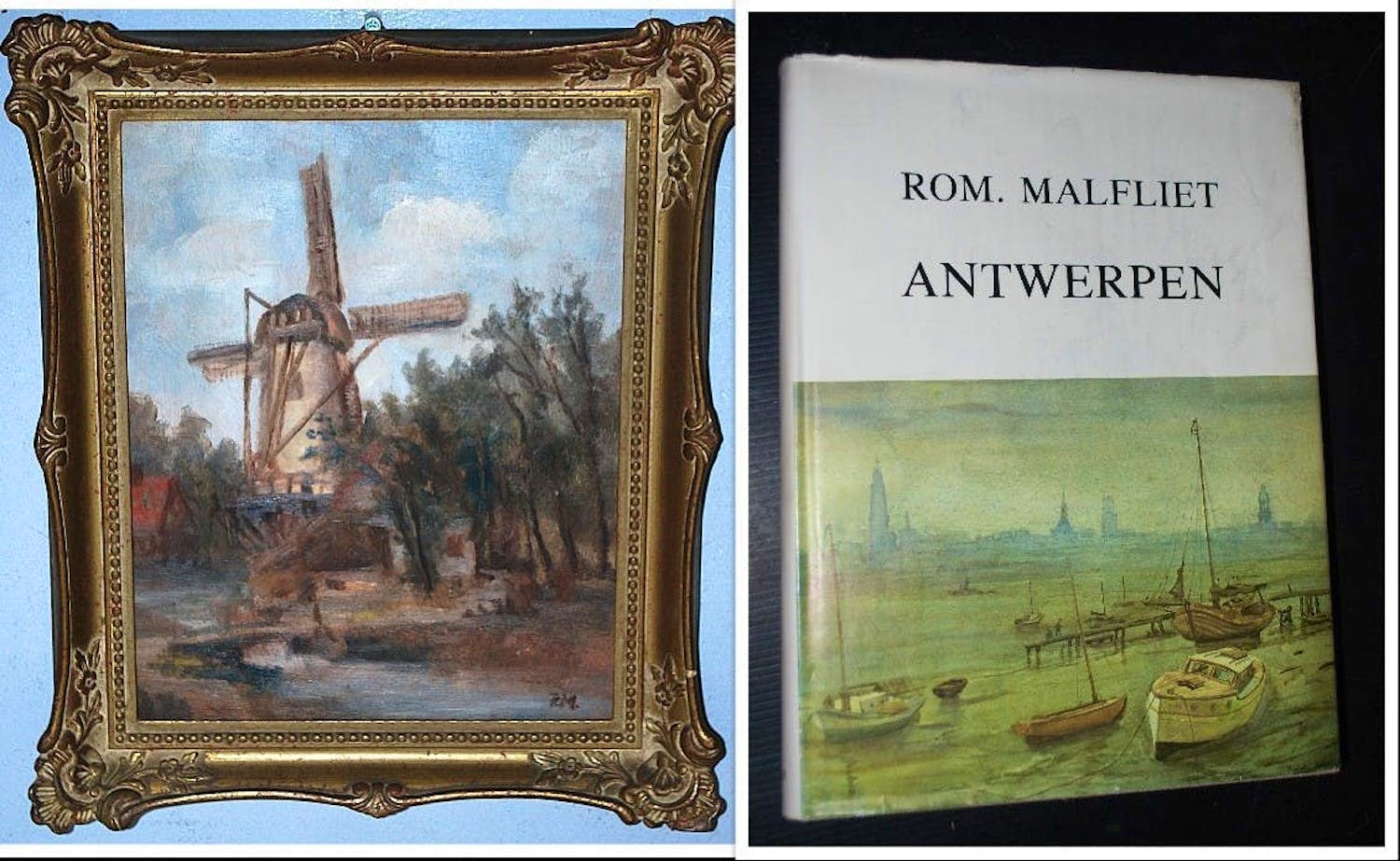 Romain Malfliet - Monumentale monografie & toegeschreven olieverfschilderij Oude Molen Delft kopen? Bied vanaf 85!