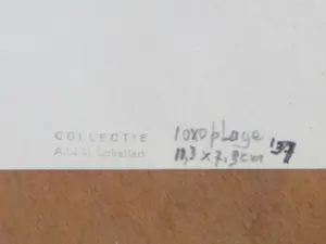 Chris Lebeau - Zingende figuur in avondkleeding voor vleugel - Houtgravure kopen? Bied vanaf 100!