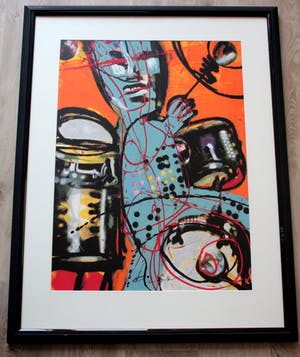 Herman Brood - ingelijste zeefdruk: de drummer - 1990 kopen? Bied vanaf 299!